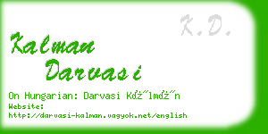 kalman darvasi business card